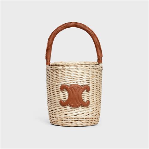 celine wicker basket bag|Celine tan wicker basket.